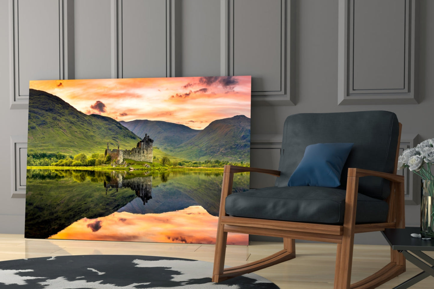 Loch Birch Scotland Glass Wall Art