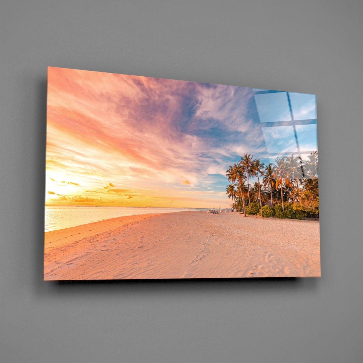 Beach View Glass Wall Art