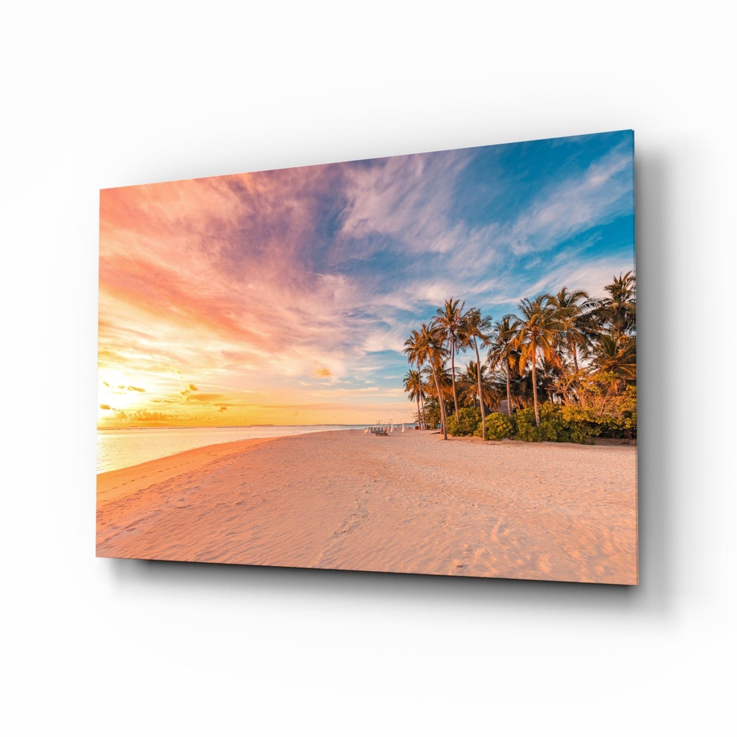 Beach View Glass Wall Art