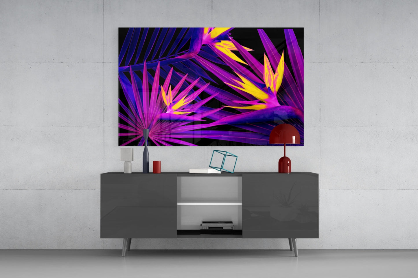 Areca Bunch Glass Wall Art