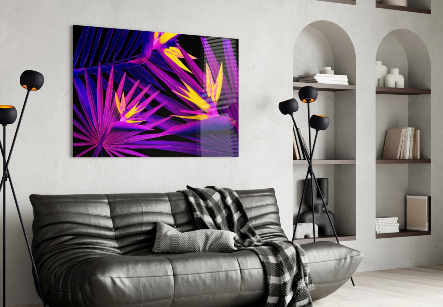 Areca Bunch Glass Wall Art